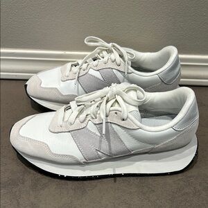 Women's White and Gray Sneakers